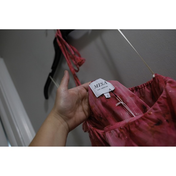 MISA Los Angeles Sastra Pink‎ Floral Halter Tiered Mini Dress, Party, Festival - Picture 3 of 6